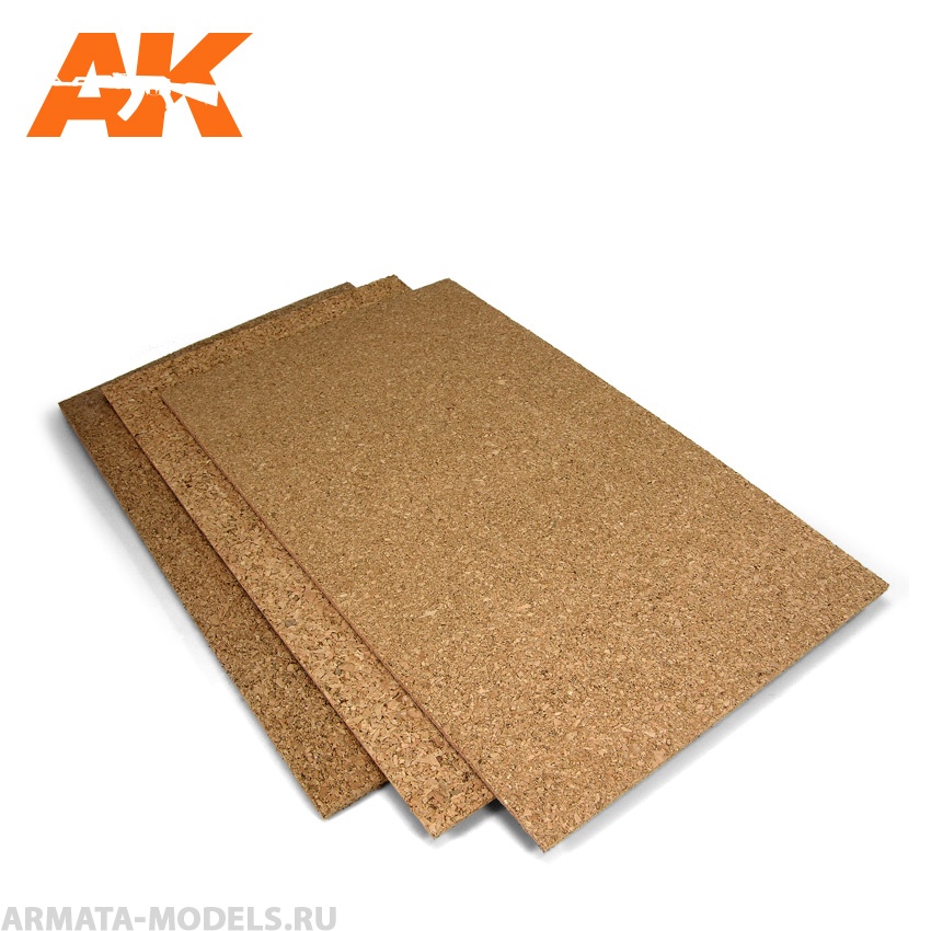 

AK8049 Пробковый лист CORCK SHEETS - FINE GRAINED - 200 x 300 x 1-2-3mm 3 SHEETS