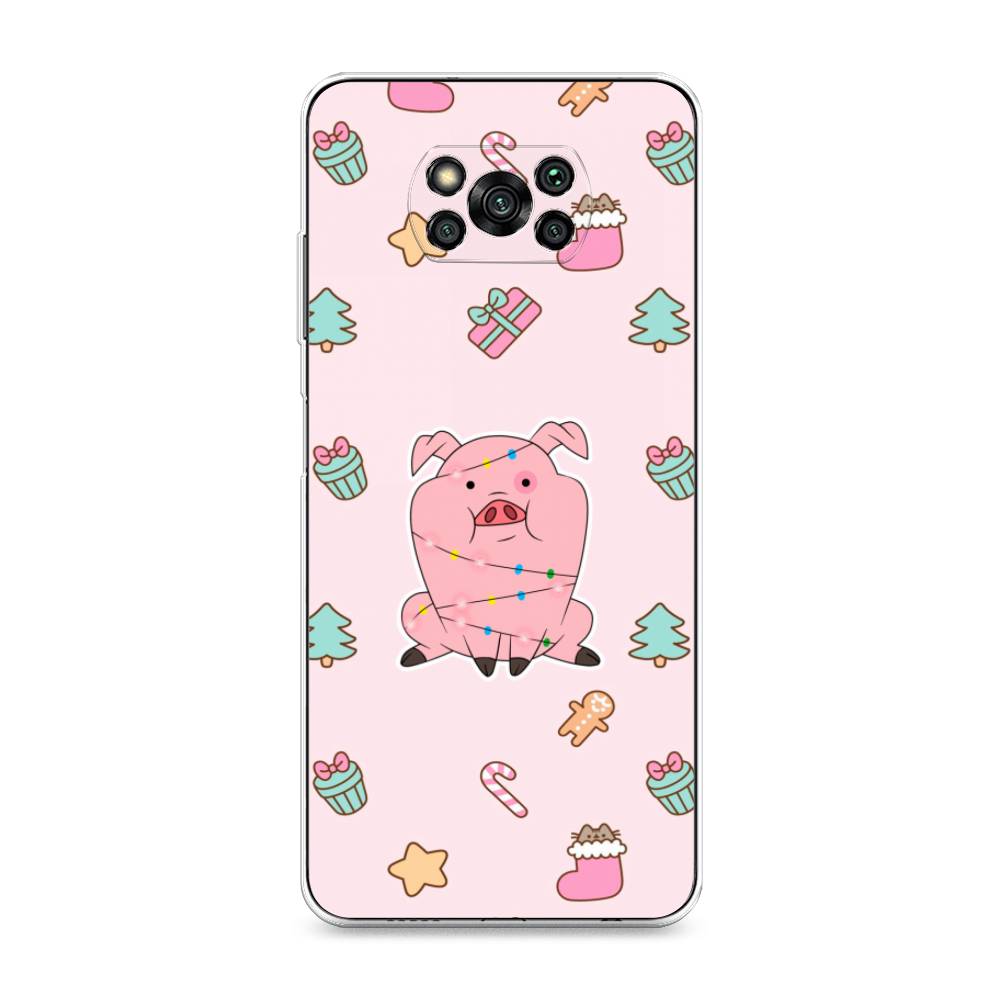 

Чехол на Xiaomi Poco X3 "Розовая свинка", Розовый;зеленый, 310650-5