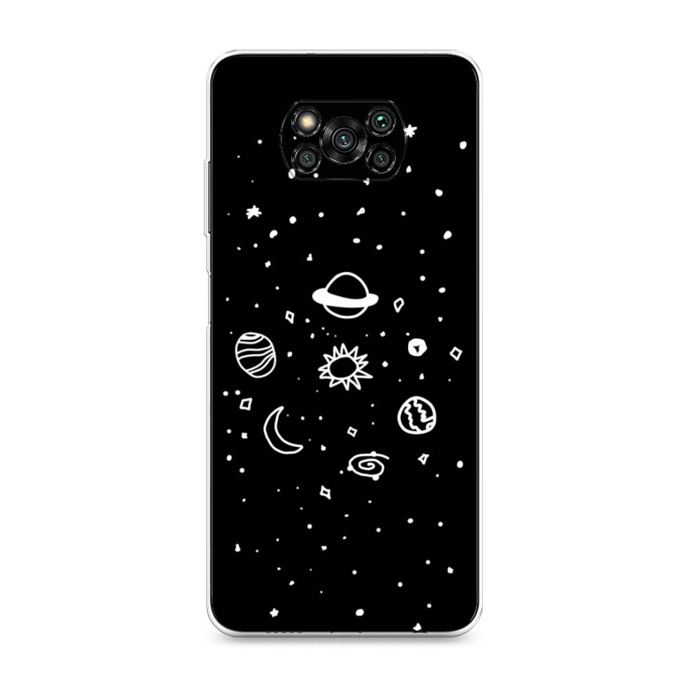 

Чехол на Xiaomi Poco X3 "Дудл солнечной системы", Бежевый;серый, 310650-2