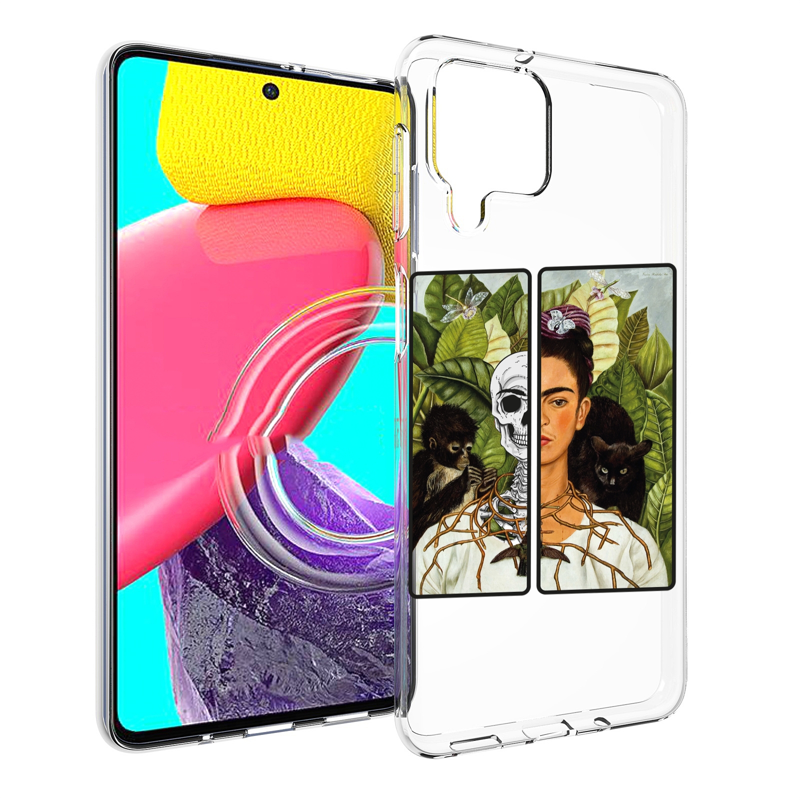 

Чехол MyPads сдвоенная картинка девушка скелет для Samsung Galaxy M53 (SM-M536), Прозрачный, Tocco