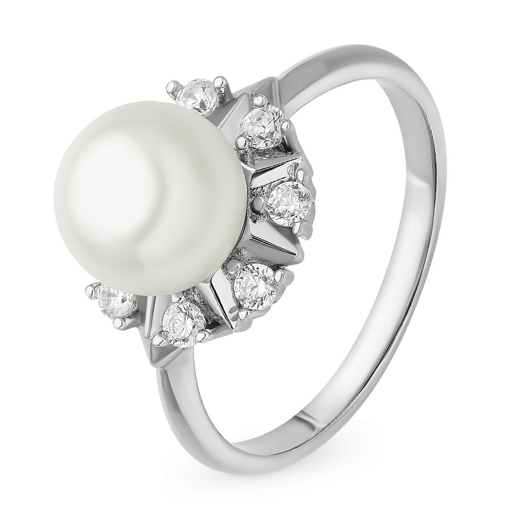 

Кольцо женское из серебра с жемчугом 585Gold 701008288, р. 17, 701008288