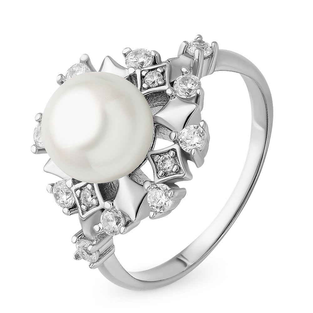 

Кольцо женское из серебра с жемчугом 585Gold 703005839, р. 18, 703005839