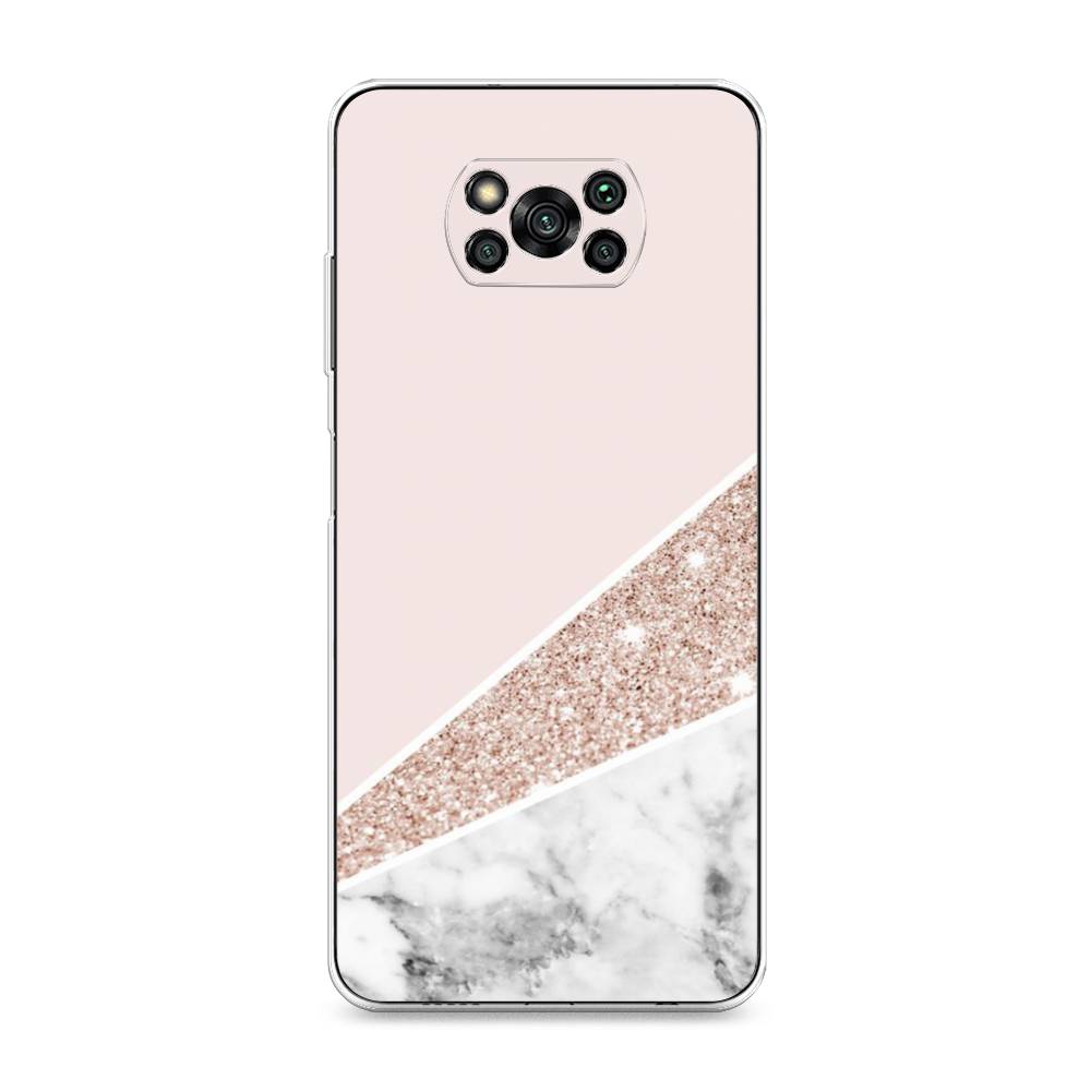 

Чехол на Xiaomi Poco X3 "Блестящий розовый мрамор", 310650-3