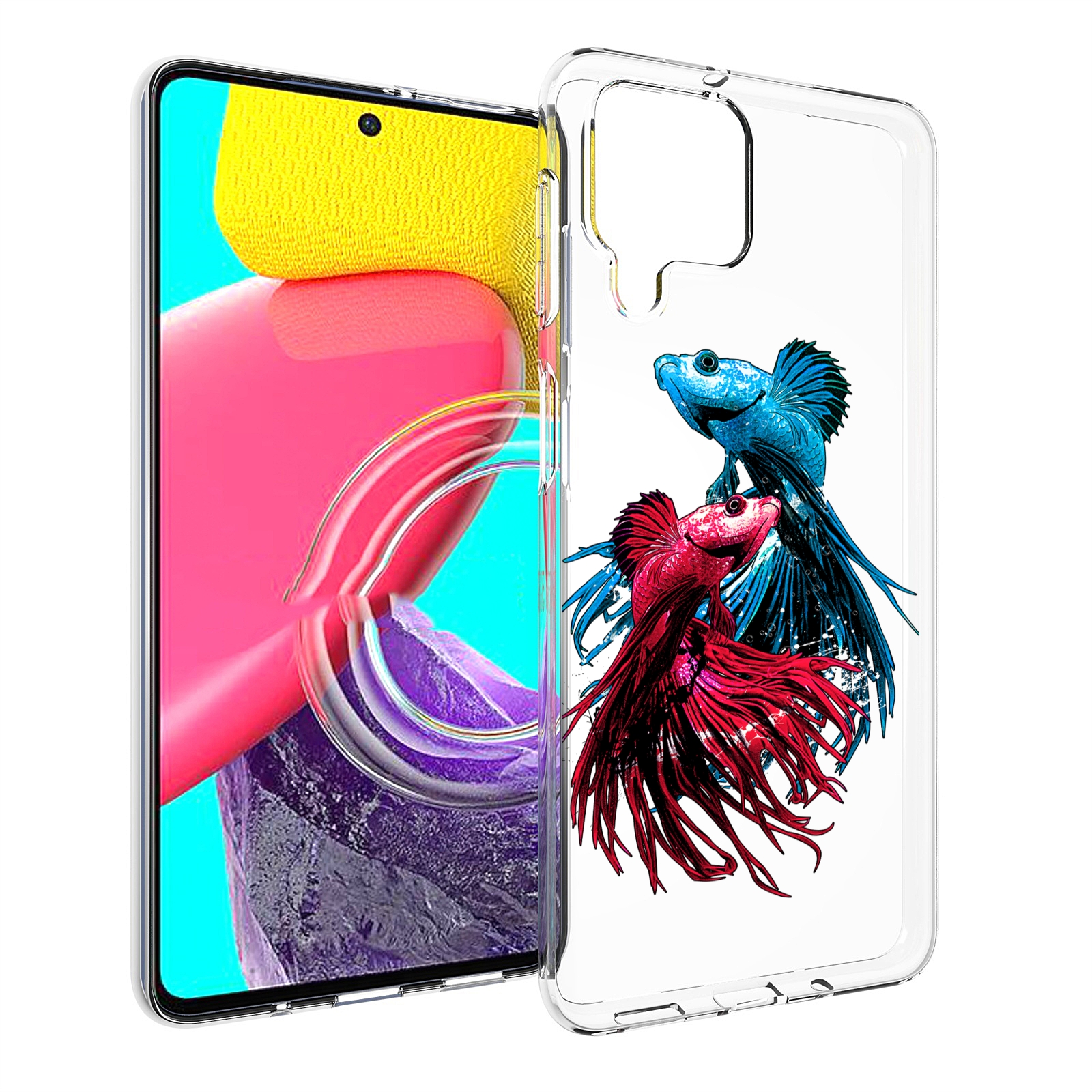 

Чехол MyPads рыбы петушки для Samsung Galaxy M53 (SM-M536), Прозрачный, Tocco