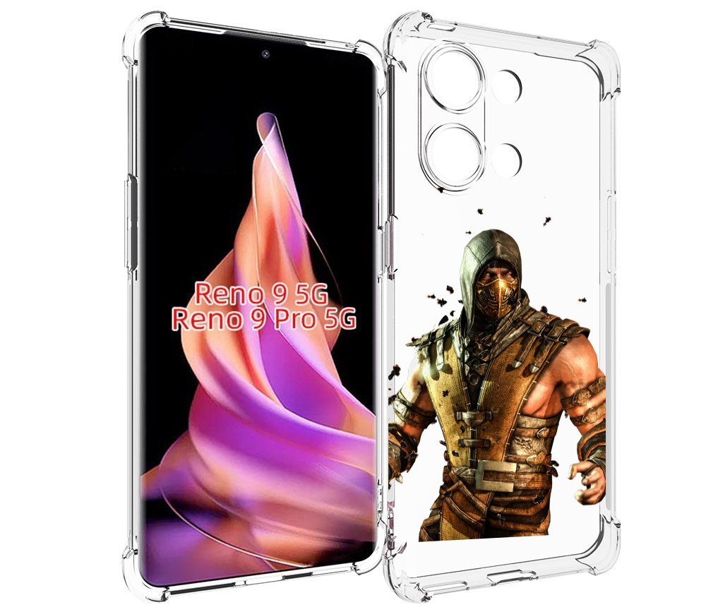 

Чехол MyPads Mortal Kombat scorpion для Oppo Reno 9/Reno 9 Pro, Прозрачный, Tocco