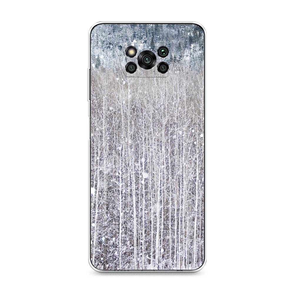 

Чехол на Xiaomi Poco X3 "Снежный лес", Бежевый;серый;белый, 310650-5