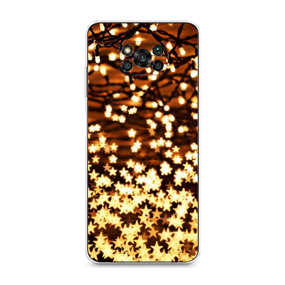 

Чехол на Xiaomi Poco X3 "Новогодняя гирлянда", Золотистый, 310650-5