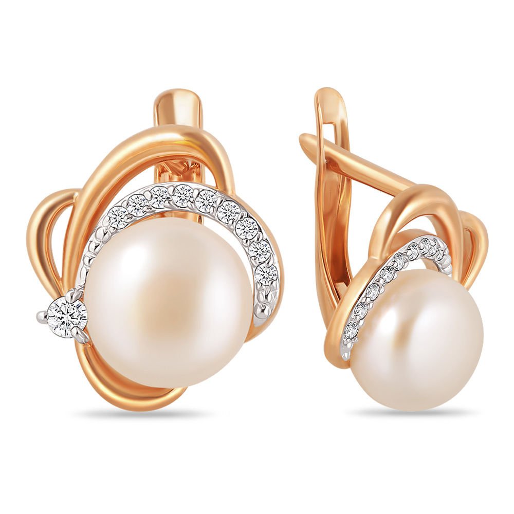 

Серьги из красного золота 585Gold 202005798, жемчуг, 202005798