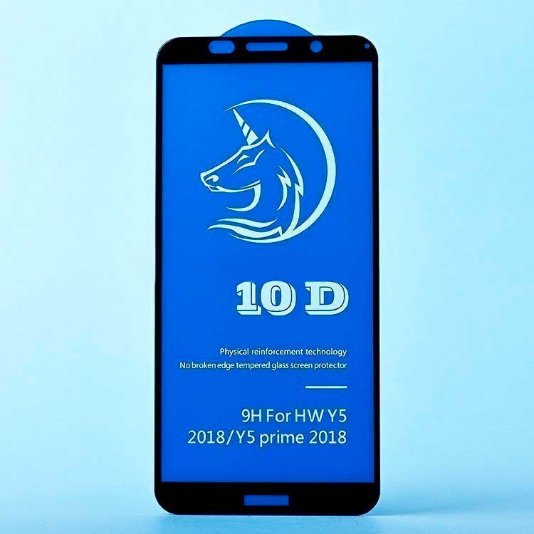 

Защитное стекло для Huawei Y5 (2018) полное покрытие, черный (в упаковке)