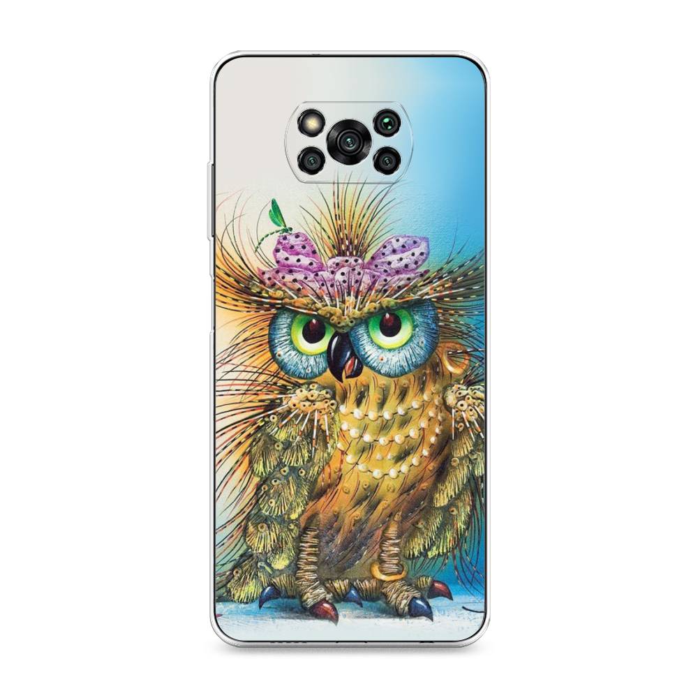 

Чехол на Xiaomi Poco X3 "Модная сова", Коричневый;голубой, 310650-1