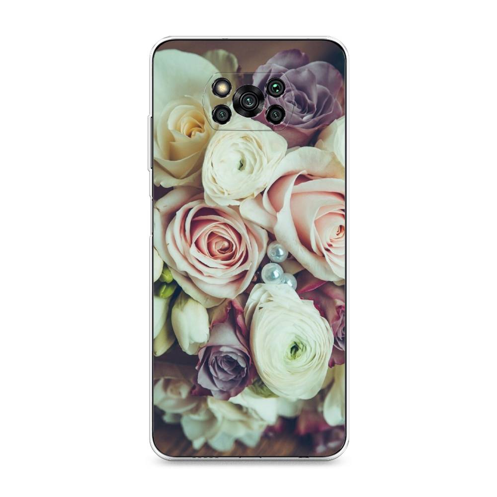 

Чехол на Xiaomi Poco X3 "Свадебный букет", Белый;фиолетовый, 310650-2