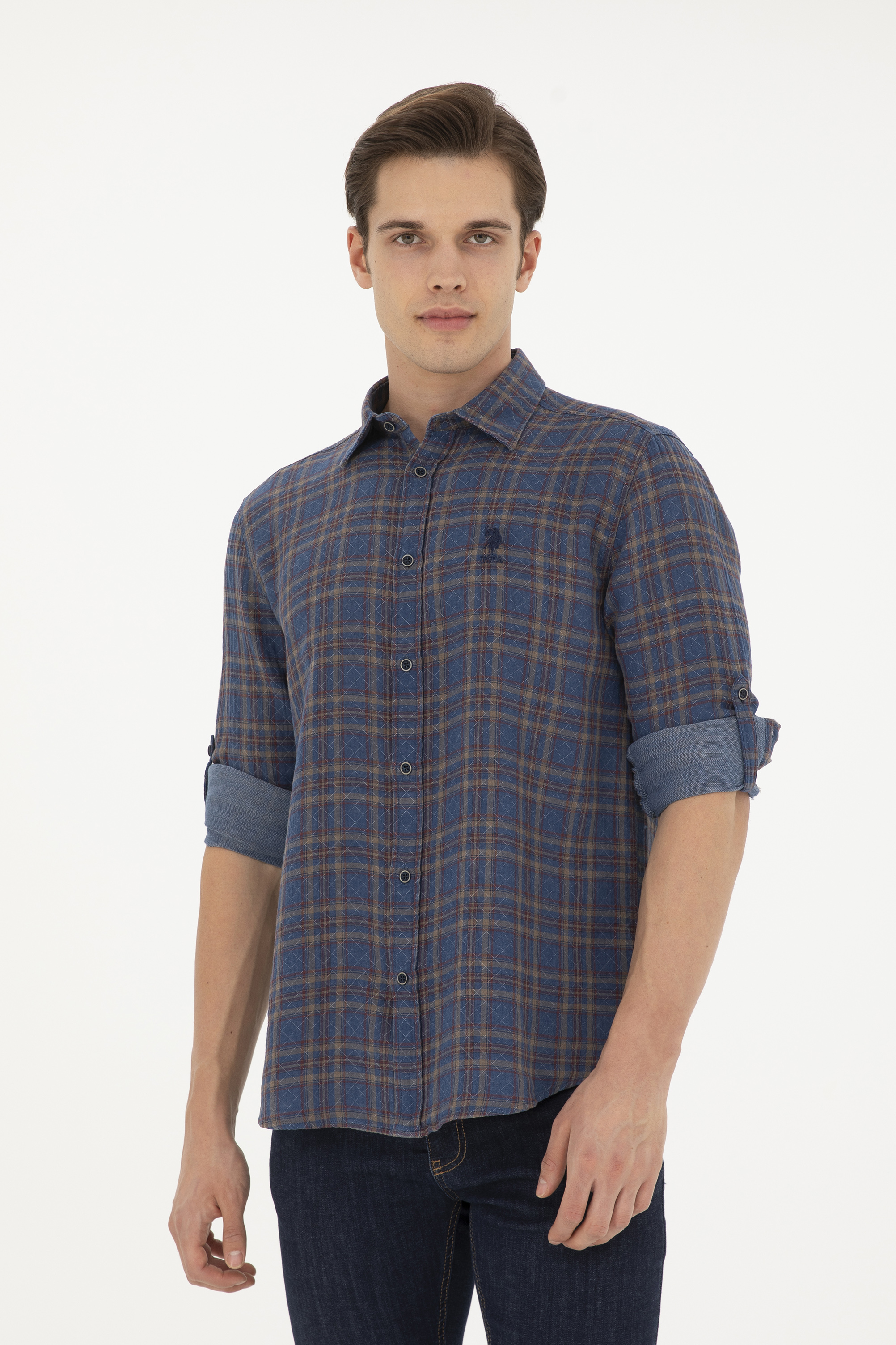 

Рубашка мужская U.S. POLO Assn. G081SZ0040ROFFE синяя L, Синий, G081SZ0040ROFFE