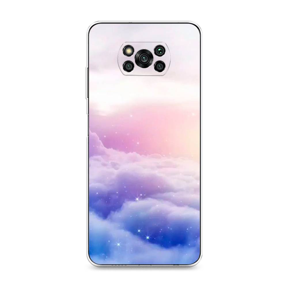 

Чехол на Xiaomi Poco X3 "Небеса", Голубой;белый;розовый, 310650-2