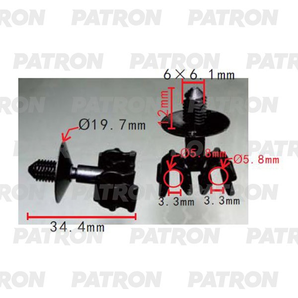 

PATRON P372116 Держатель пластмассовый FORD Применяемость Держатель трубок T19.7, H34.4, F