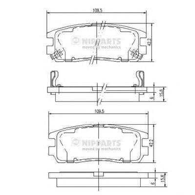 

Тормозные колодки NIPPARTS дисковые J3619001