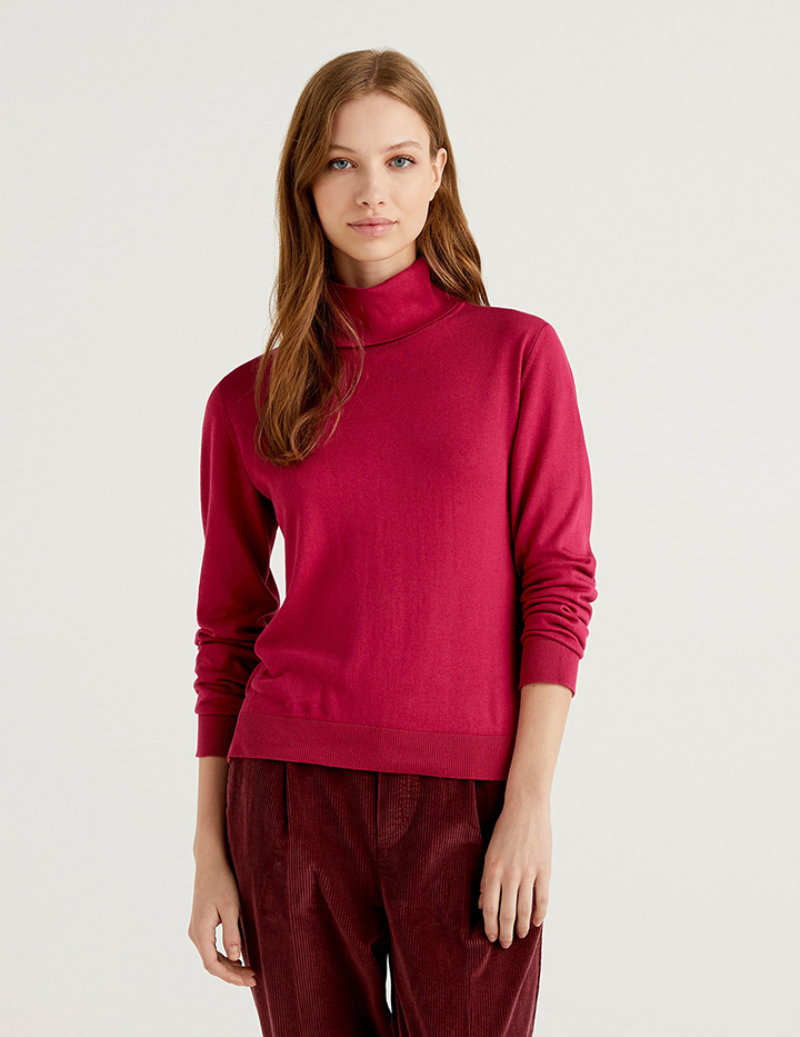 

Водолазка женская United Colors of Benetton 21A_102MD2521 фиолетовая L, 21A_102MD2521