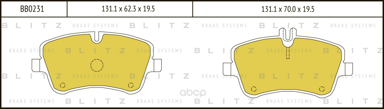 

Тормозные колодки BLITZ дисковые bb0231