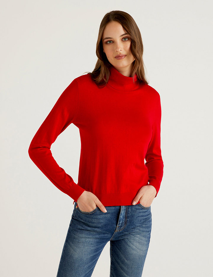 фото Водолазка женская united colors of benetton 21a_102md2521 красная xl