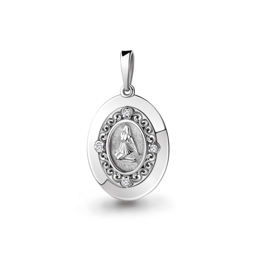 

Подвеска из серебра с фианитом Aquamarine 23105А_925_з, 23105А_925_з