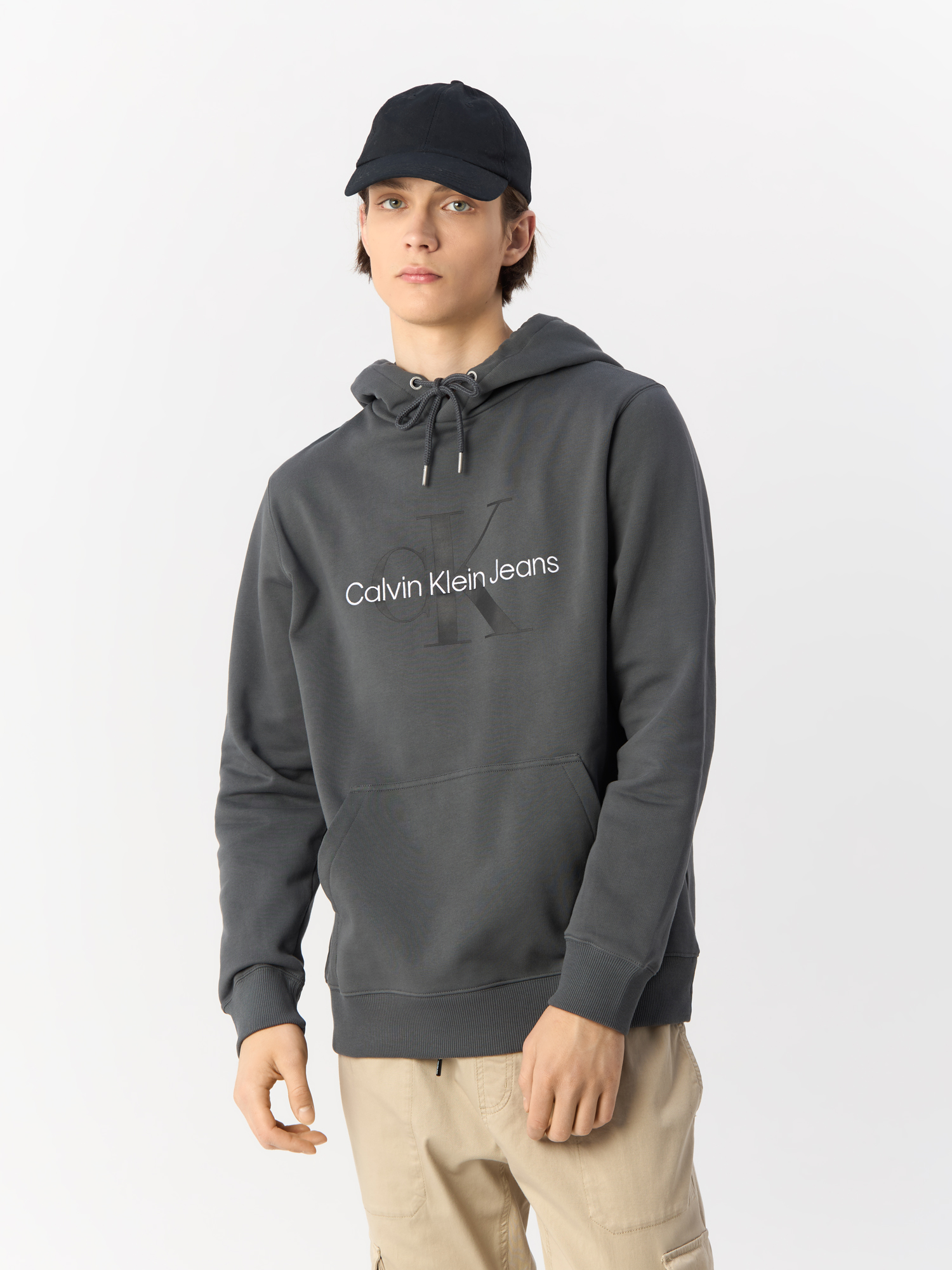 

Худи мужское Calvin Klein Jeans J30J320805 серое L, Серый, J30J320805