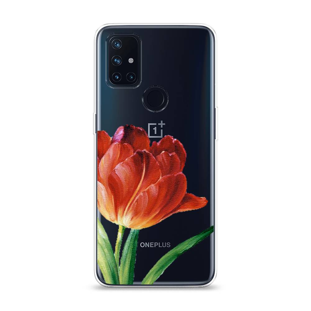 

Чехол Awog на OnePlus Nord N10 / ВанПлас Nord N10 "Красный тюльпан", Оранжевый;зеленый, 152350-8
