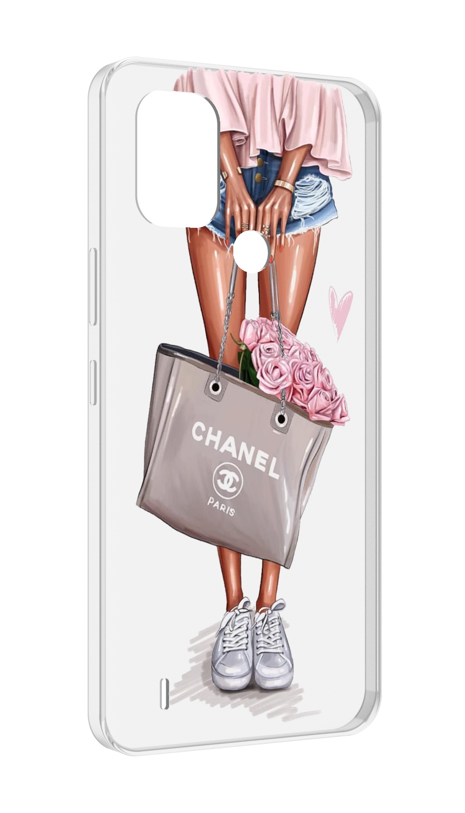 Чехол MyPads Девушка-с-сумкой женский для Nokia C31