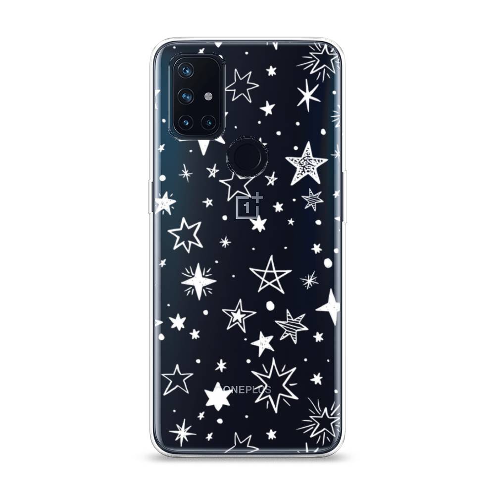 

Чехол Awog на OnePlus Nord N10 / ВанПлас Nord N10 "Звездочки графика белая", Прозрачный;белый, 152350-7