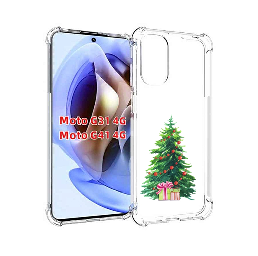 

Чехол MyPads Елка новогодняя с подарками акварель для Motorola Moto G31 4G / G41 4G, Прозрачный, Tocco