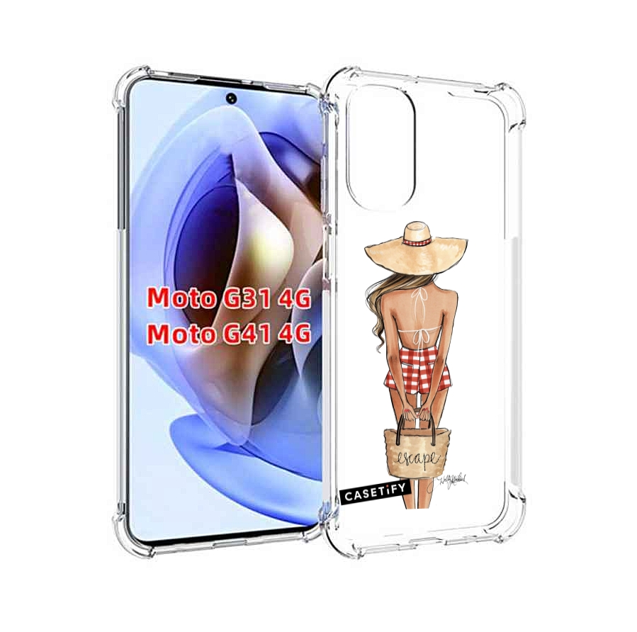 

Чехол MyPads CASETiFY женский для Motorola Moto G31 4G / G41 4G, Прозрачный, Tocco