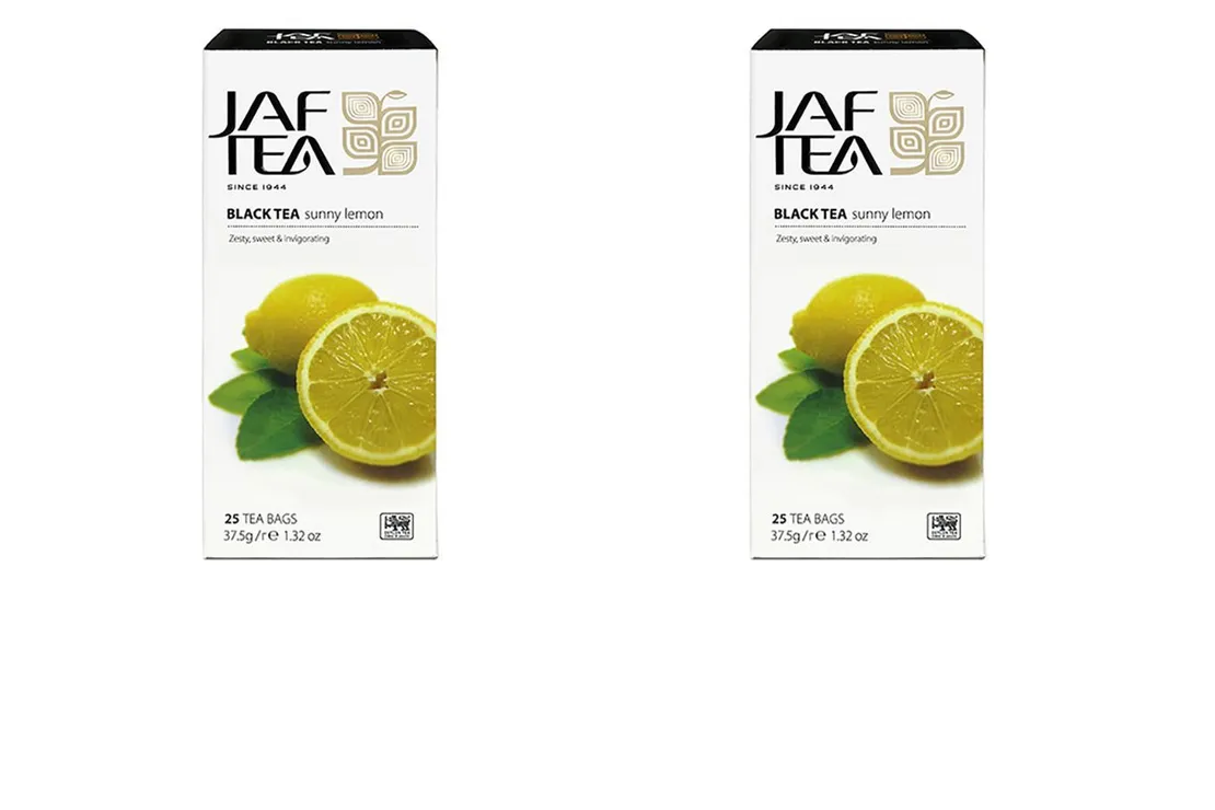 Чай Jaf Tea черный с ароматом лимона, 25 пакетиков по 1,5 г х 2 шт