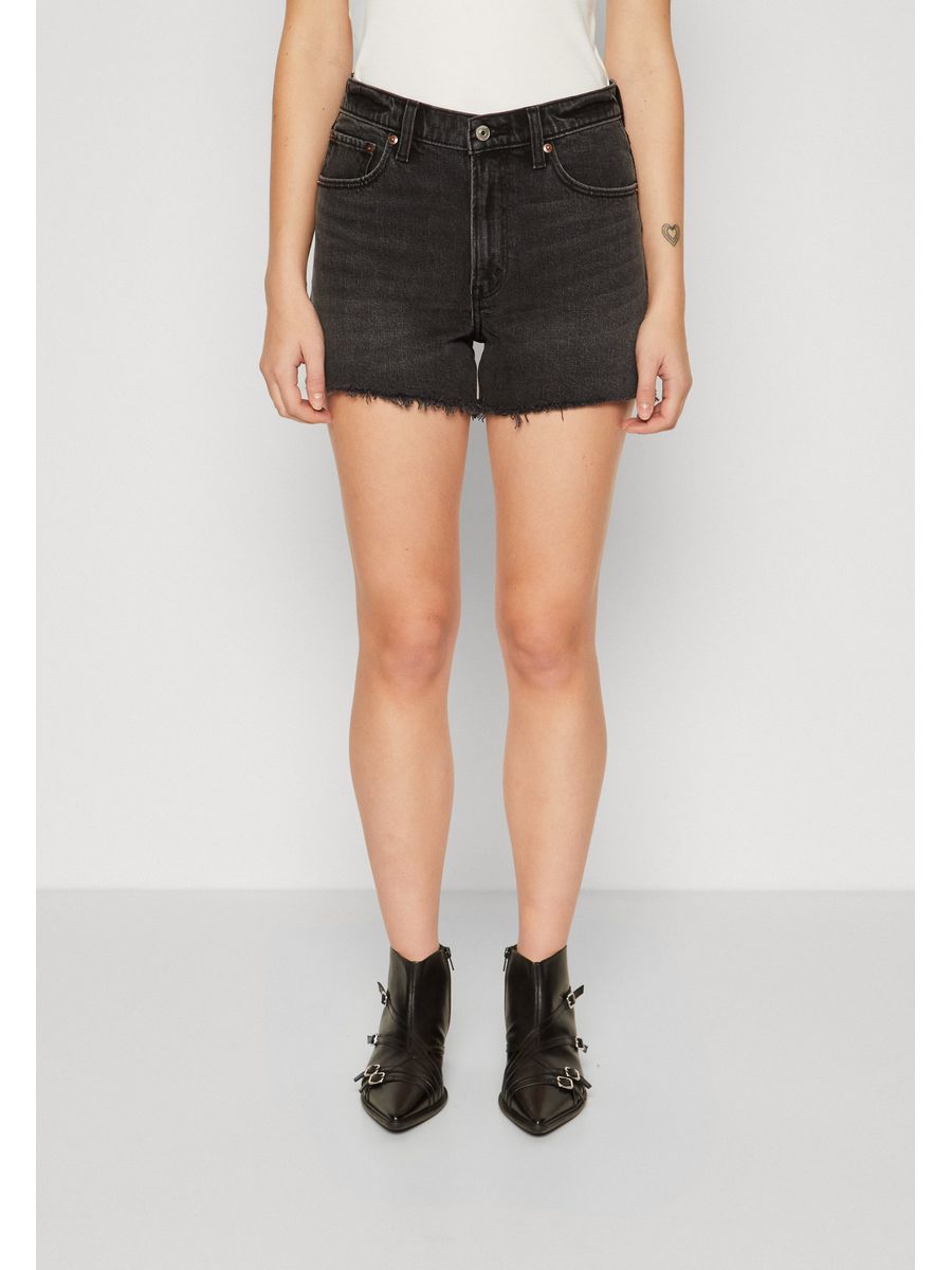 

Джинсовые шорты женские Abercrombie & Fitch A0F21S02V черные 37, Черный, A0F21S02V