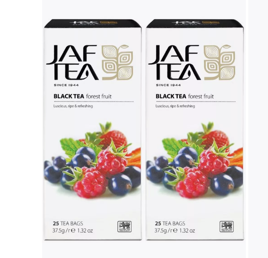 Чай Jaf Tea черный, лесные ягоды, 25 пакетиков по 1,5 г х 2 шт