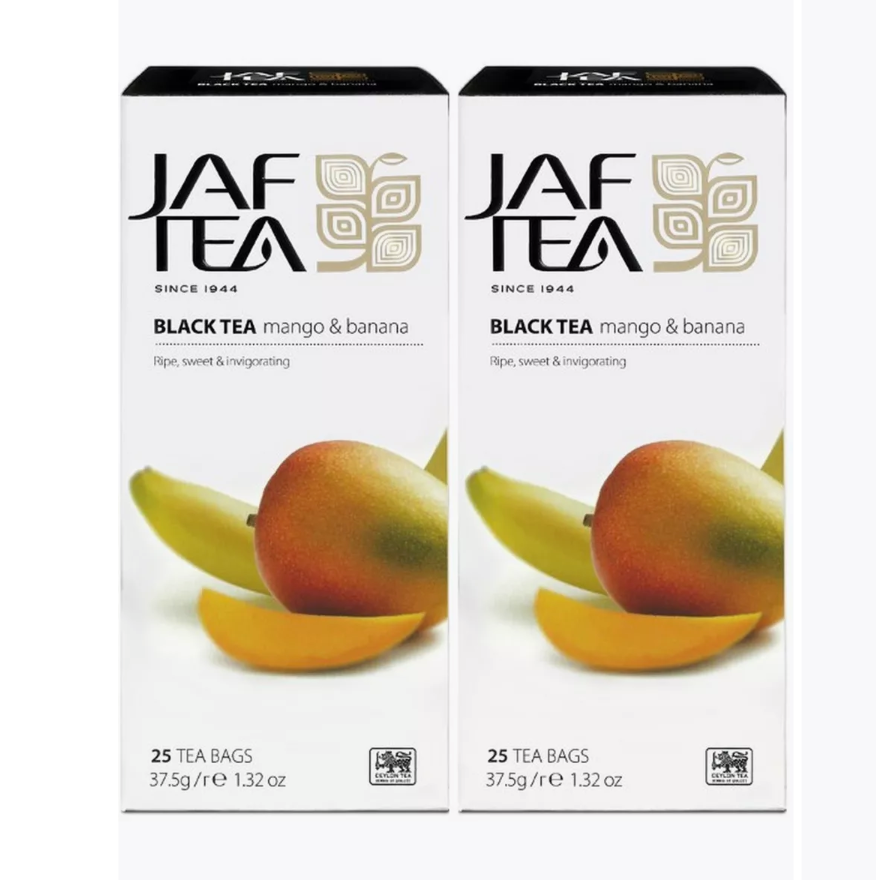 Чай Jaf Tea черный PC Mango Banan с ароматом манго и банана, 25 пакетиков х 2 шт