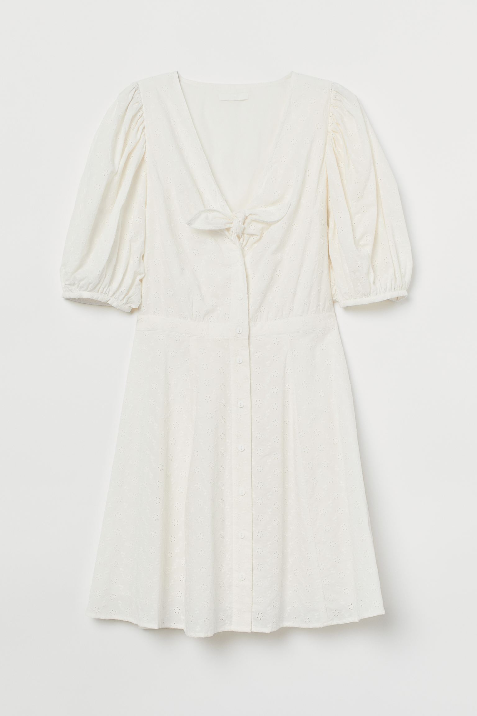 

Платье женское H&M 861558002 белое 44 EU, Белый, 861558002