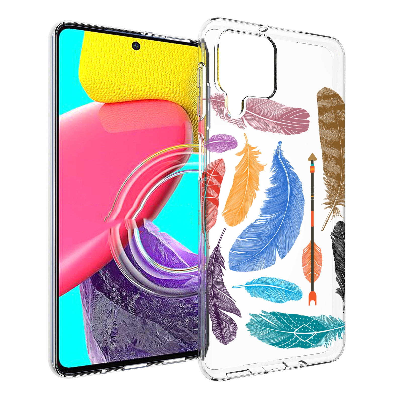 

Чехол MyPads разноцветные перья для Samsung Galaxy M53 (SM-M536), Прозрачный, Tocco