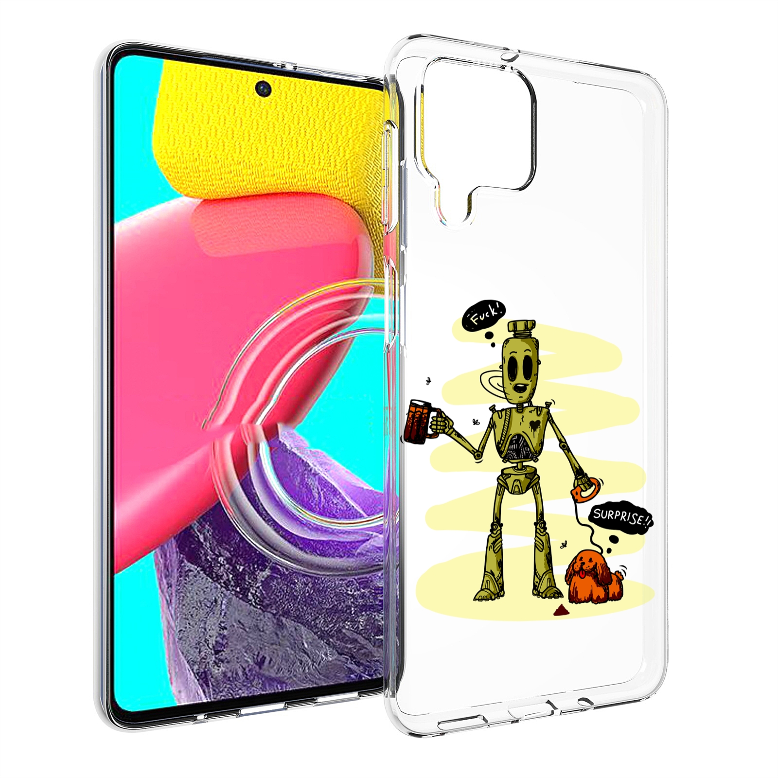 

Чехол MyPads прикольный робот для Samsung Galaxy M53 (SM-M536), Прозрачный, Tocco