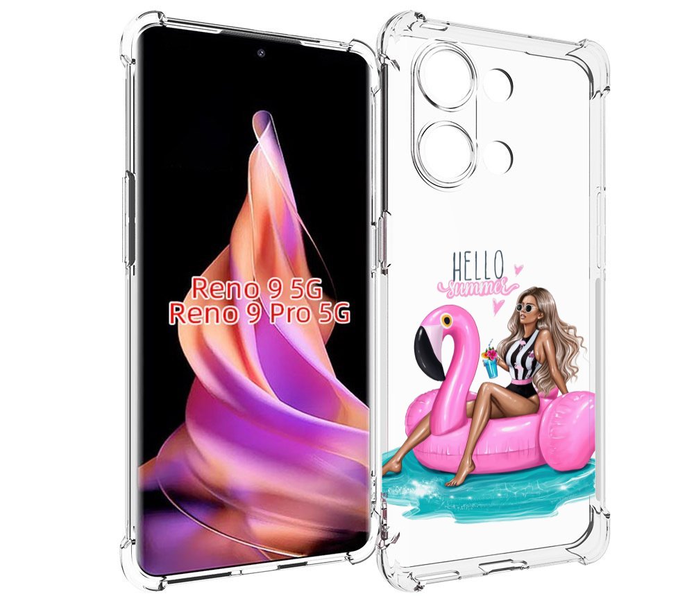 

Чехол MyPads Hello-summer для Oppo Reno 9/Reno 9 Pro, Прозрачный, Tocco