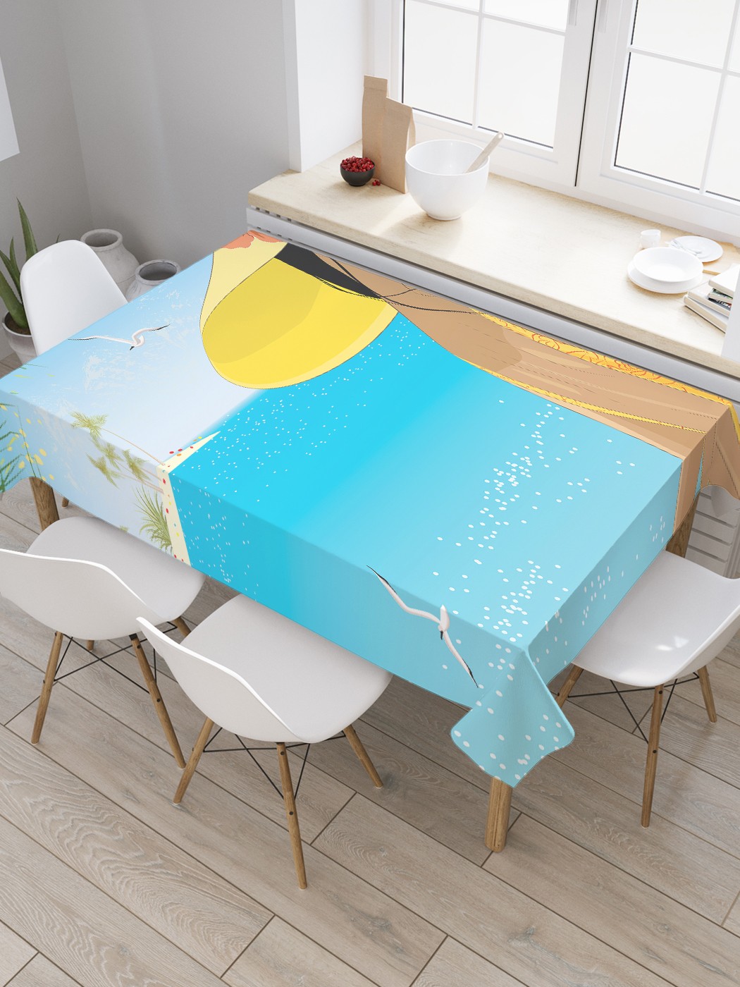 

Скатерть прямоугольная JoyArty "Девушка в широкополой шляпе" из оксфорда, 120x145 см, Голубой, Девушка в широкополой шляпе