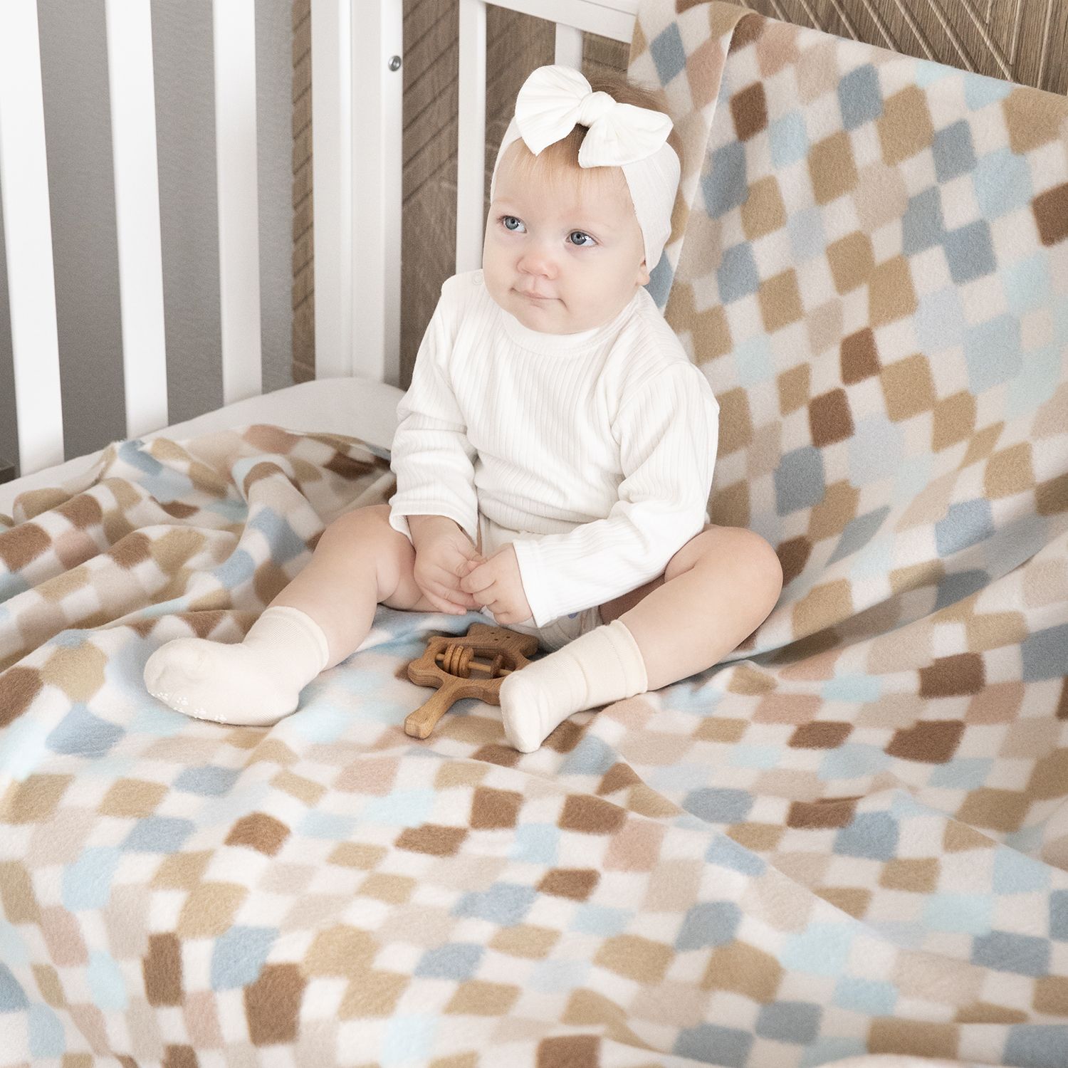 

Плед детский для новорожденных Baby Nice 100х140 см Арлекино GF35100448, Разноцветный