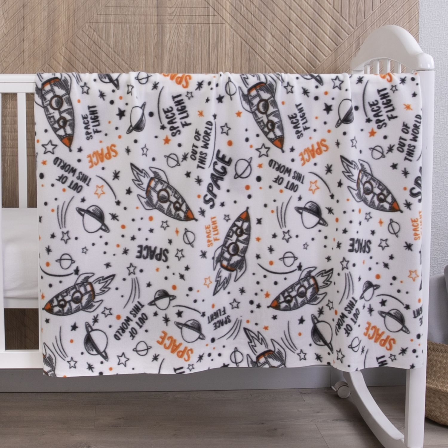 

Плед для новорожденных Baby Nice 100х118 см Вселенная GF25100454, Белый