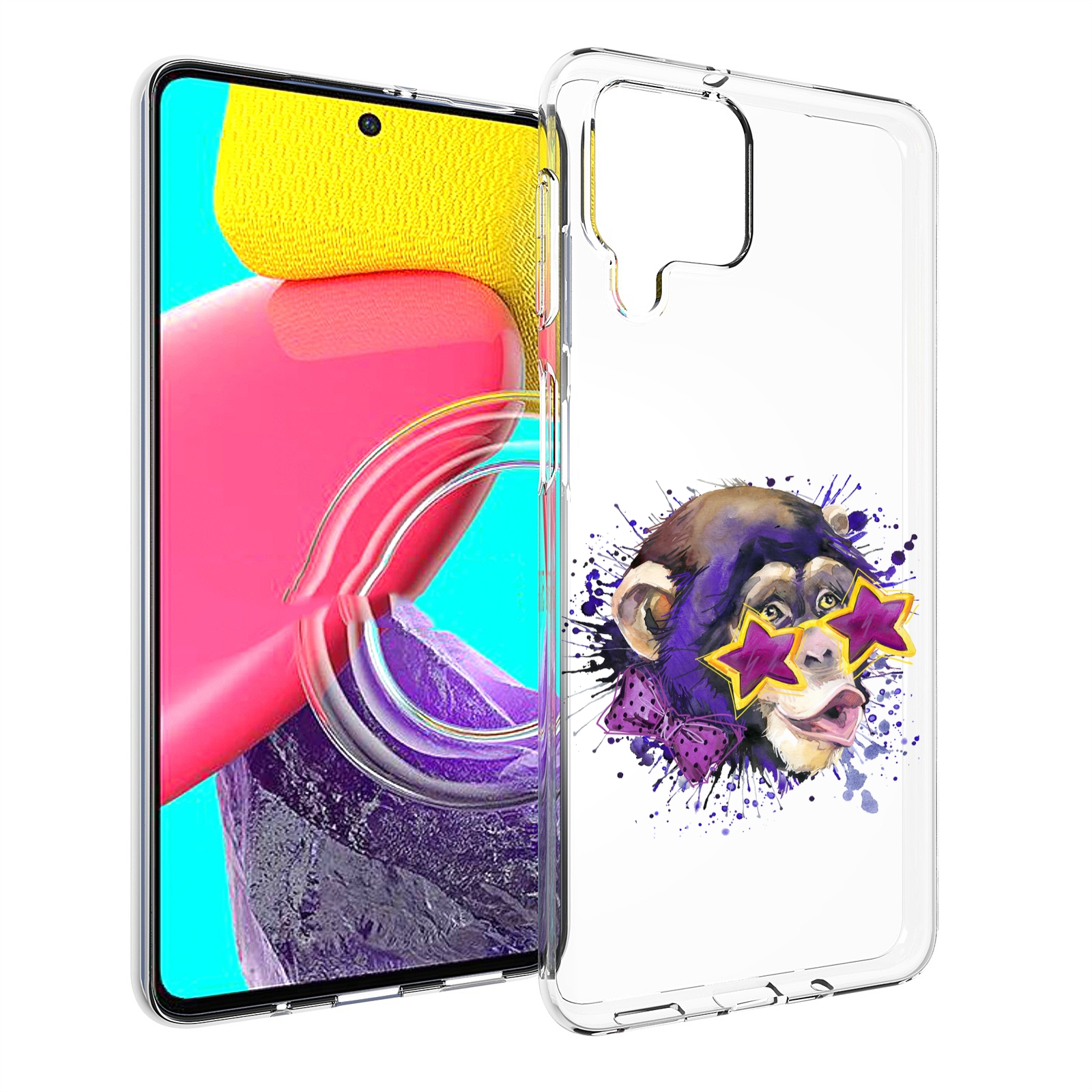 

Чехол MyPads обезьяна в очках для Samsung Galaxy M53 (SM-M536), Прозрачный, Tocco