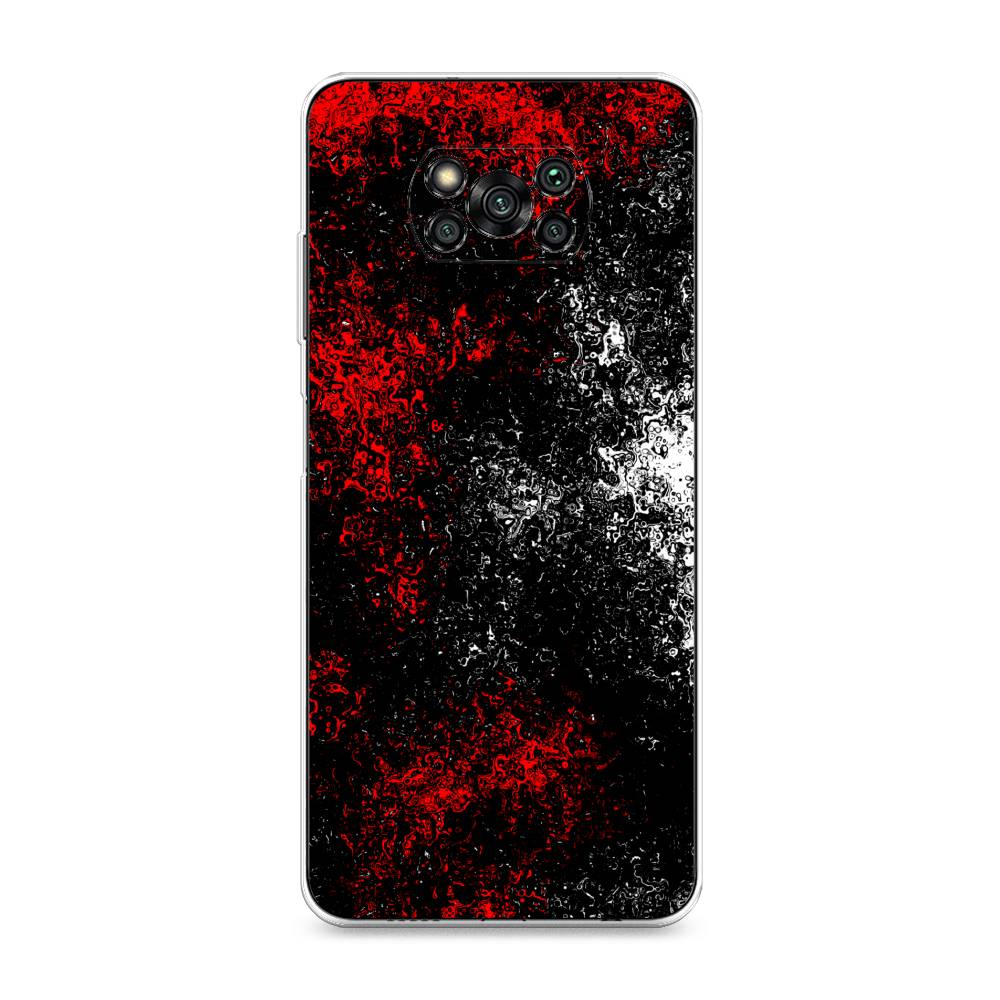 

Чехол на Xiaomi Poco X3 "Монотипия", Красный;черный;белый, 310650-3