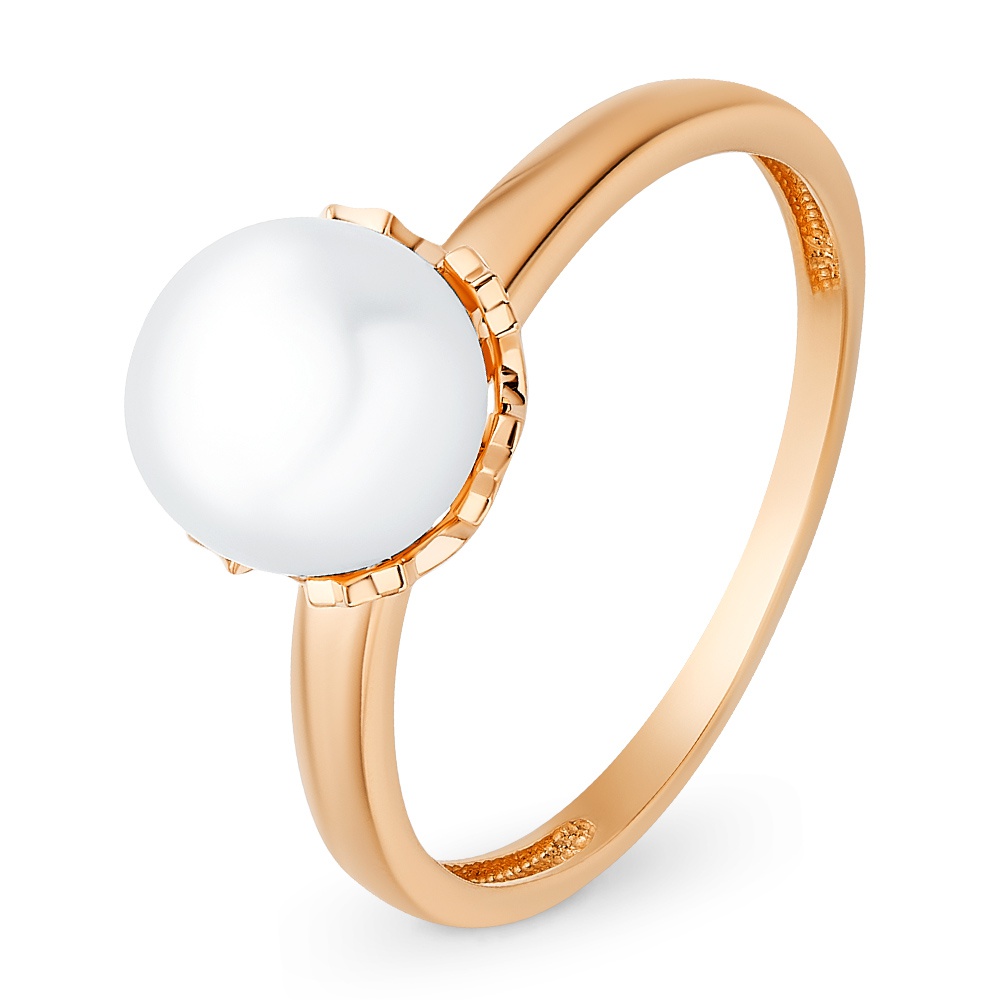 

Кольцо женское из красного золота с жемчугом 585Gold 201012778, р. 19, 201012778