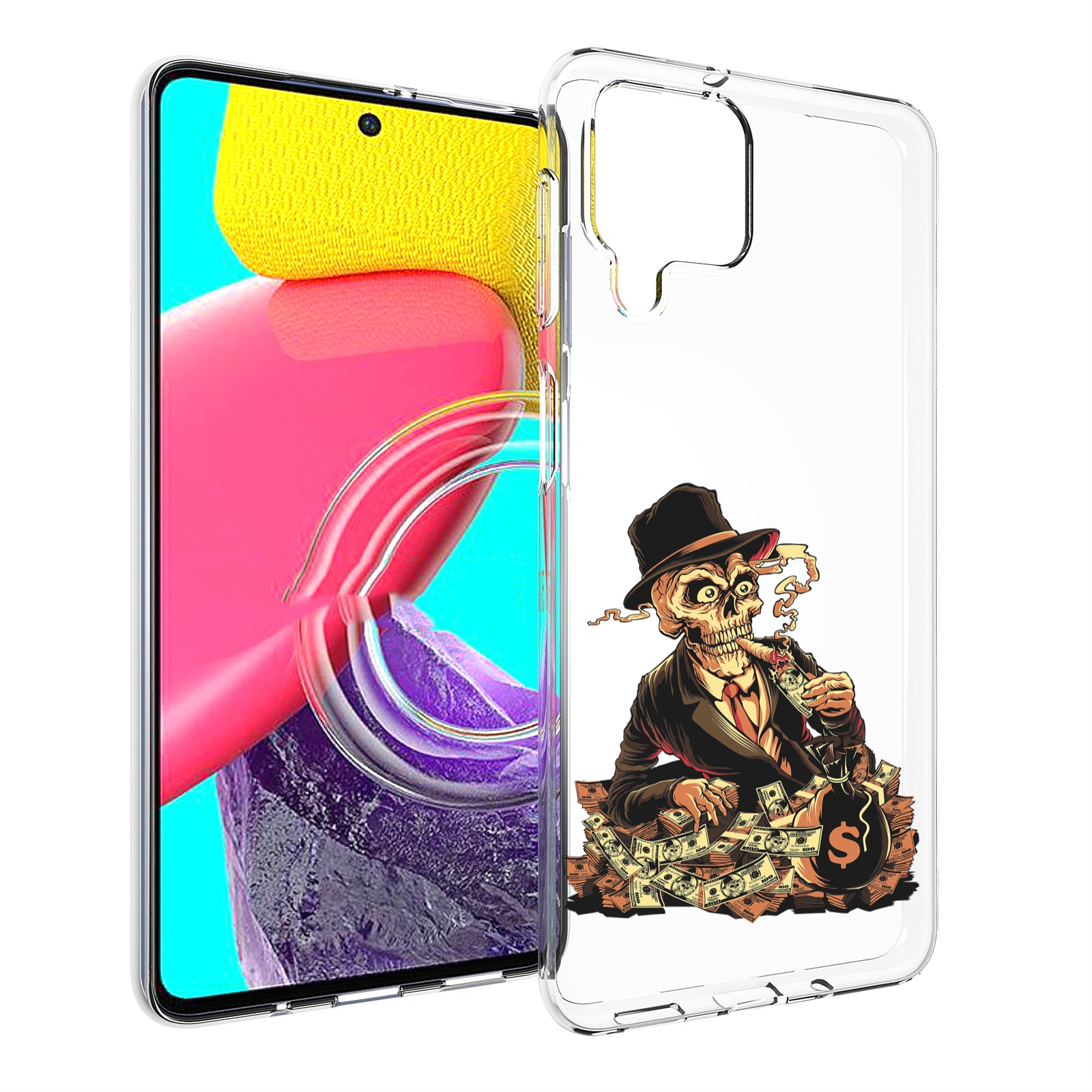 

Чехол MyPads нарисованный череп с сигаретой для Samsung Galaxy M53 (SM-M536), Прозрачный, Tocco