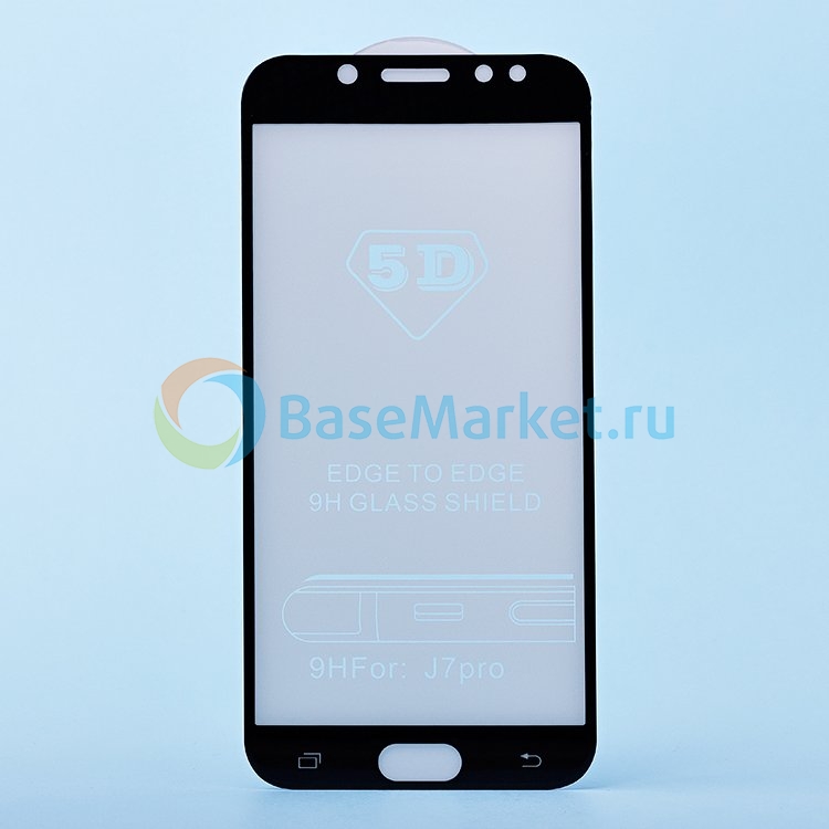 

Защитное стекло для Samsung J730F Galaxy J7 (2017) полное покрытие, черный (в упаковке)