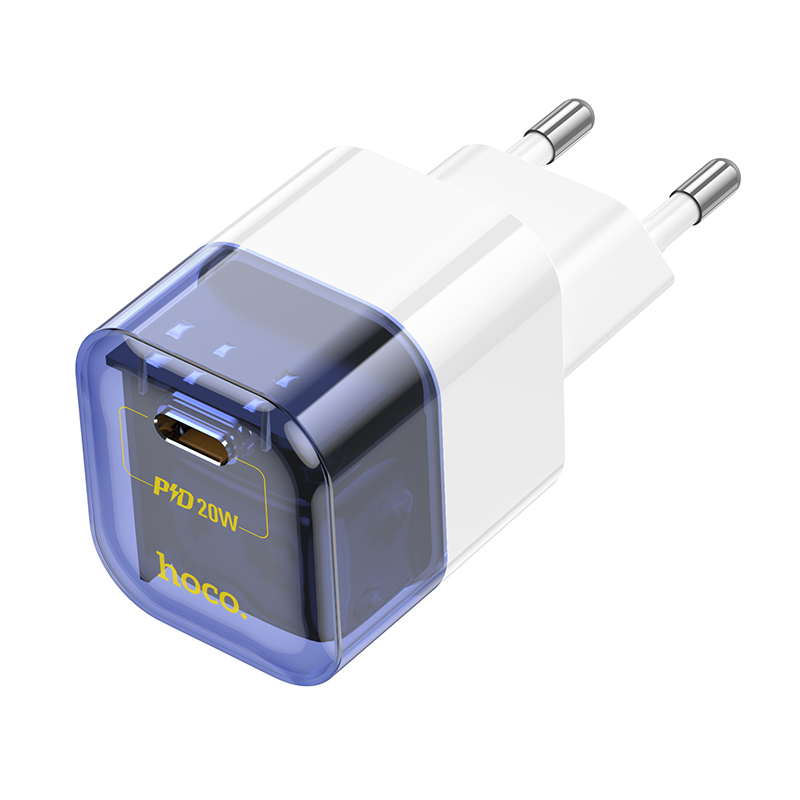 

Сетевое зарядное устройство Hoco C125A 1xUSB Type-C 3 А белый, голубой, C125A