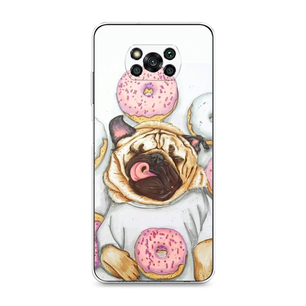 

Чехол на Xiaomi Poco X3 "Счастливый мопс", Розовый;бежевый;коричневый, 310650-1