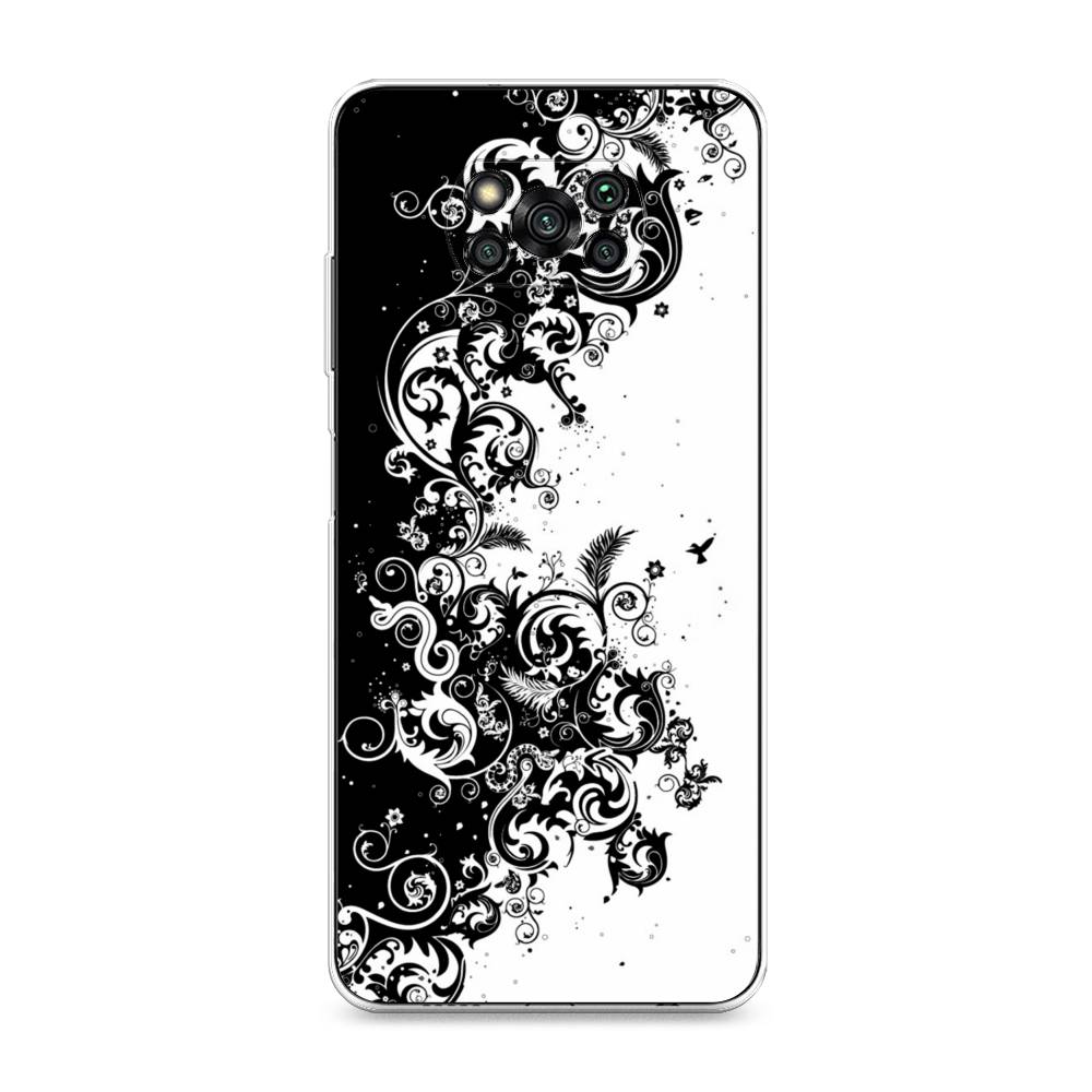 

Чехол на Xiaomi Poco X3 "Черно белый узор", Белый;черный;серый, 310650-3