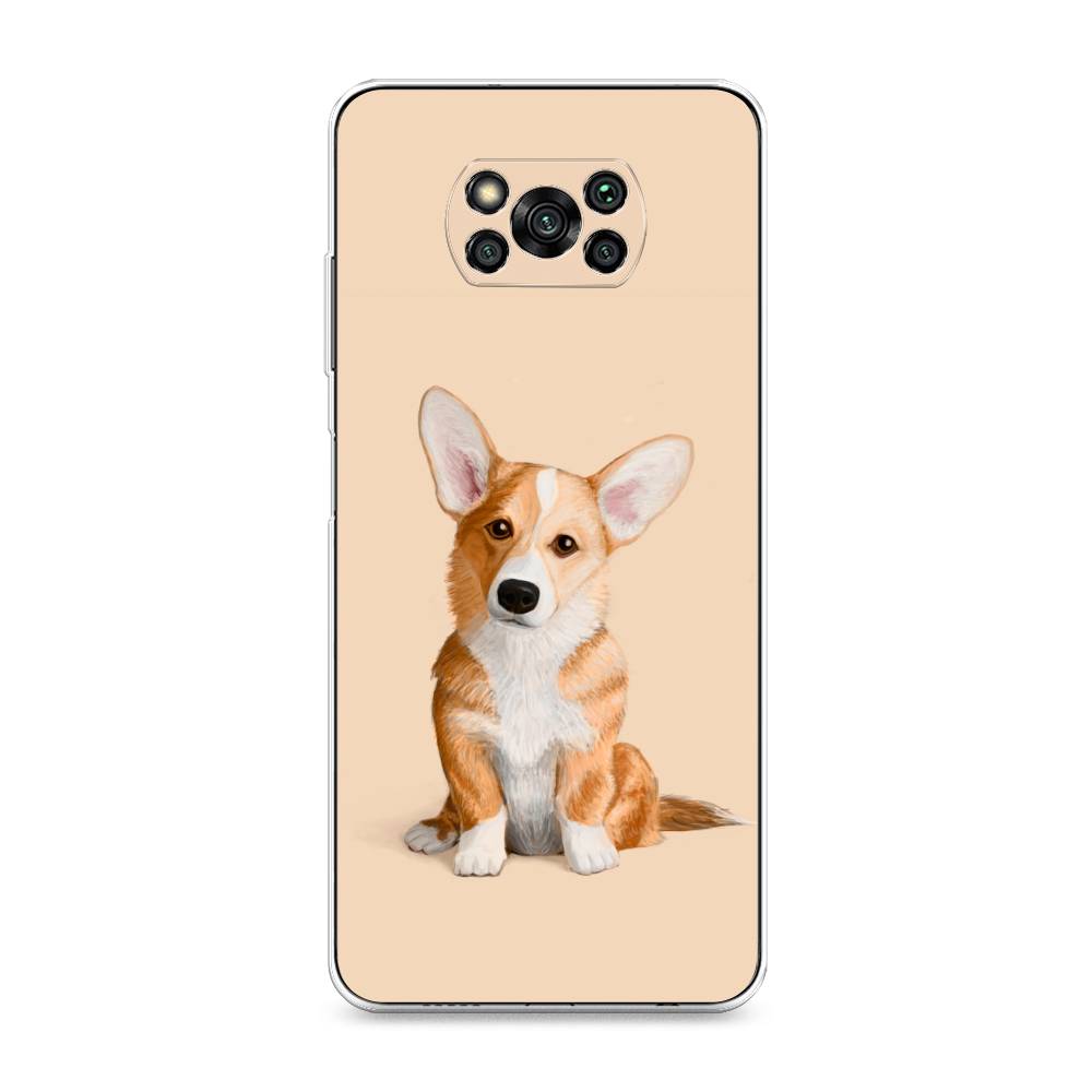 

Чехол на Xiaomi Poco X3 "Грустный Корги", Коричневый;бежевый, 310650-1