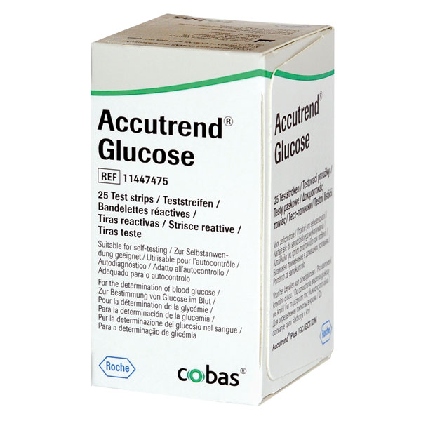 Купить AccuTrend тест-полоски Glucose, 25 шт., Тест-полоски AccuTrend Glucose 25 шт., Roche